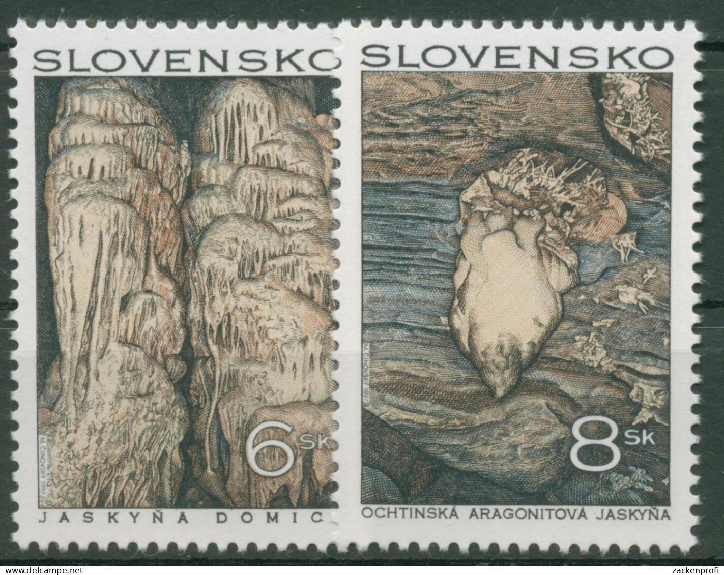 Slowakei 1997 Natur Landschaften Höhlen 280/81 Postfrisch - Ungebraucht