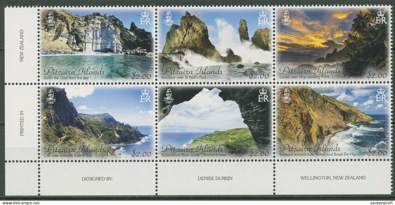 Pitcairn 2016 Landschaften 957/62 ZD Postfrisch (C40565) - Pitcairninsel