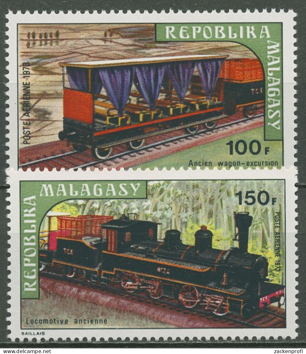 Madagaskar 1973 Eisenbahn Dampflokomotive 689/90 Postfrisch - Madagaskar (1960-...)