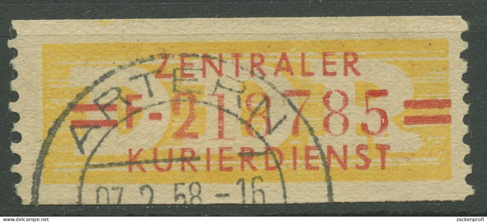DDR 1958 Wertstreifen Für Den ZKD 17 F Gestempelt - Autres & Non Classés