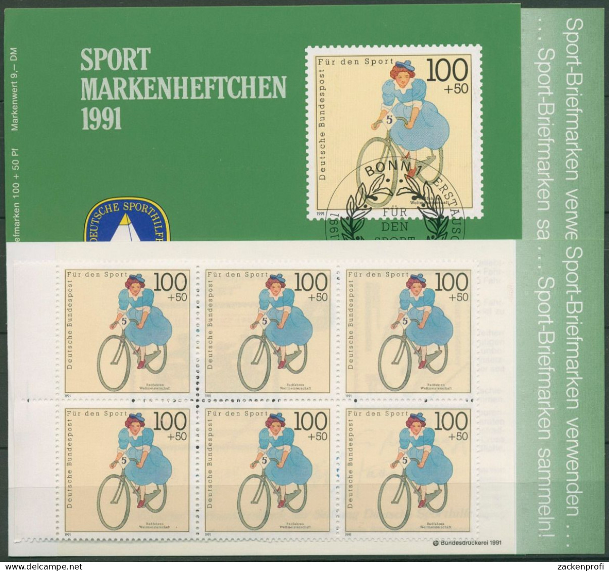 Bund Deutsche Sporthilfe 1991 Markenheftchen SMH 15 (1500) Postfrisch (C99042) - Autres & Non Classés