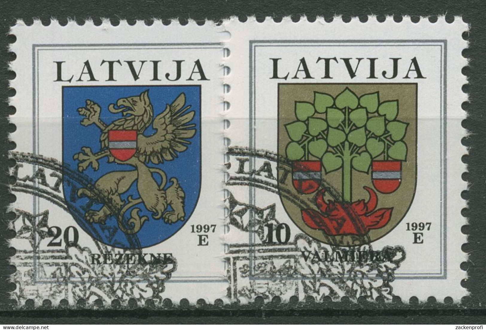 Lettland 1997 Freimarken Wappen 463/64 Gestempelt - Lettonie