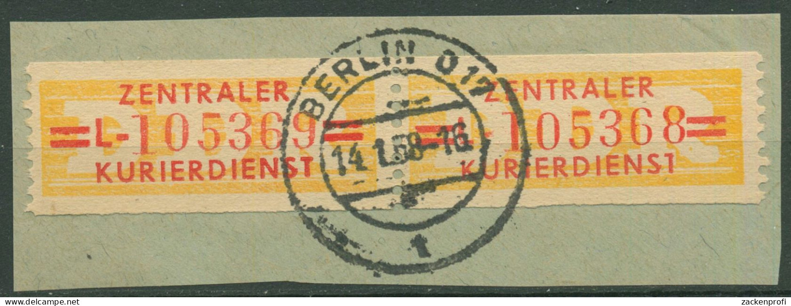 DDR 1958 Wertstreifen Für Den ZKD 17 L Paar Gestempelt Briefstück - Autres & Non Classés