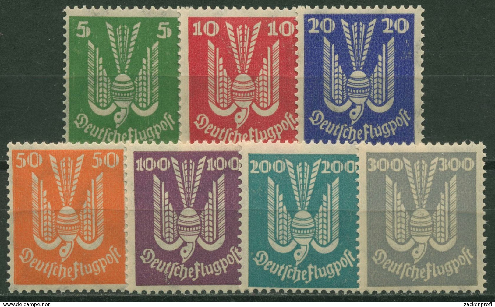 Deutsches Reich 1924 Flugpostmarken Holztaube 344/50 Postfrisch - Ongebruikt