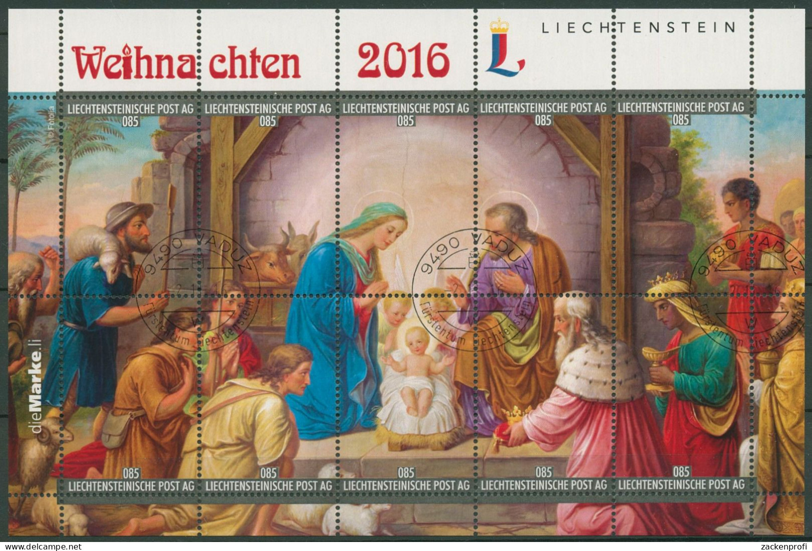 Liechtenstein 2016 Kollektionsbogen Weihnachten Gestempelt (C60417) - Blokken
