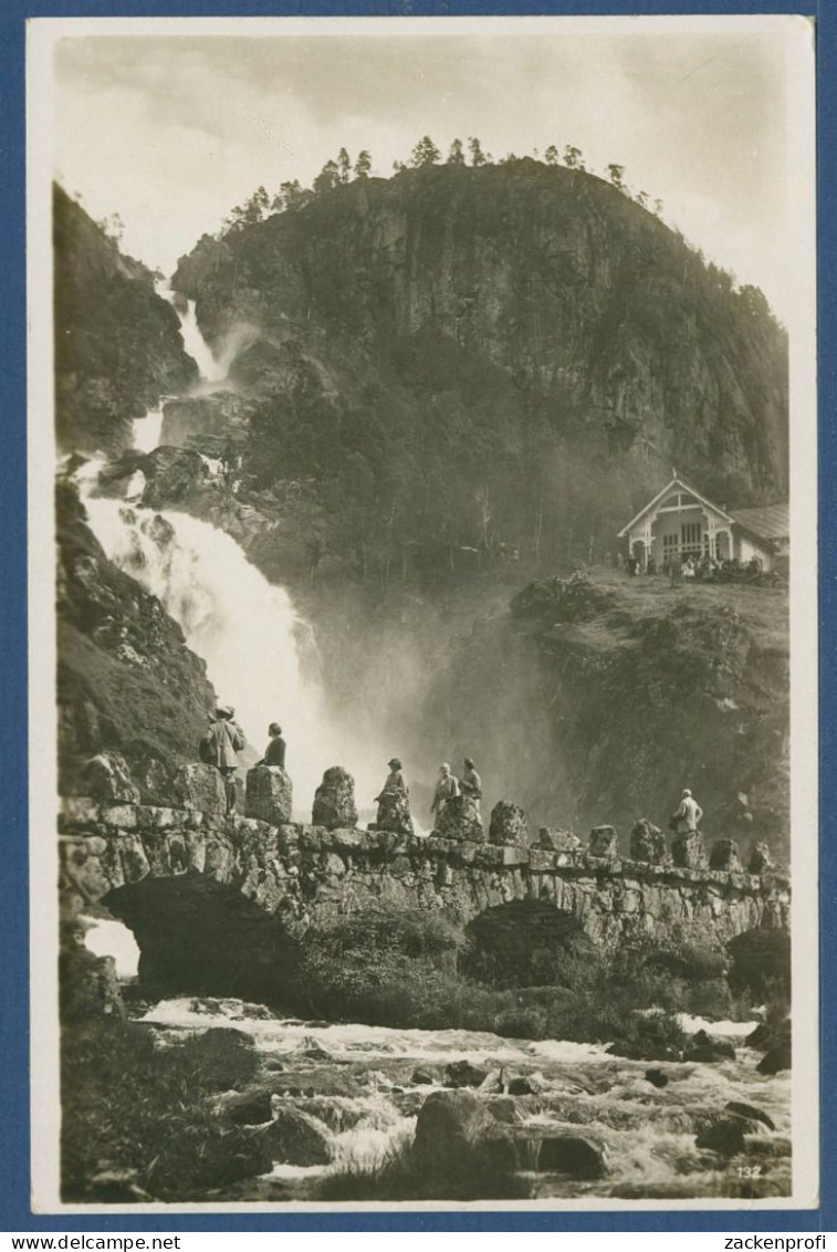 Odda Laatefoss Wasserfall Norwegen, Gelaufen 1936 (AK4436) - Noruega