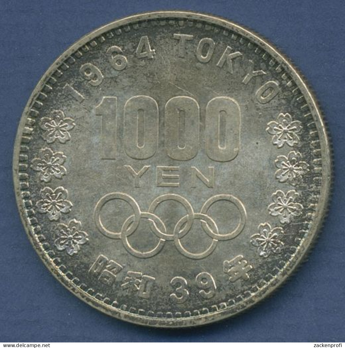 Japan 1000 Yen 1964, Olympische Spiele, Silber, KM 80 St Bunte Patina (m6136) - Japan