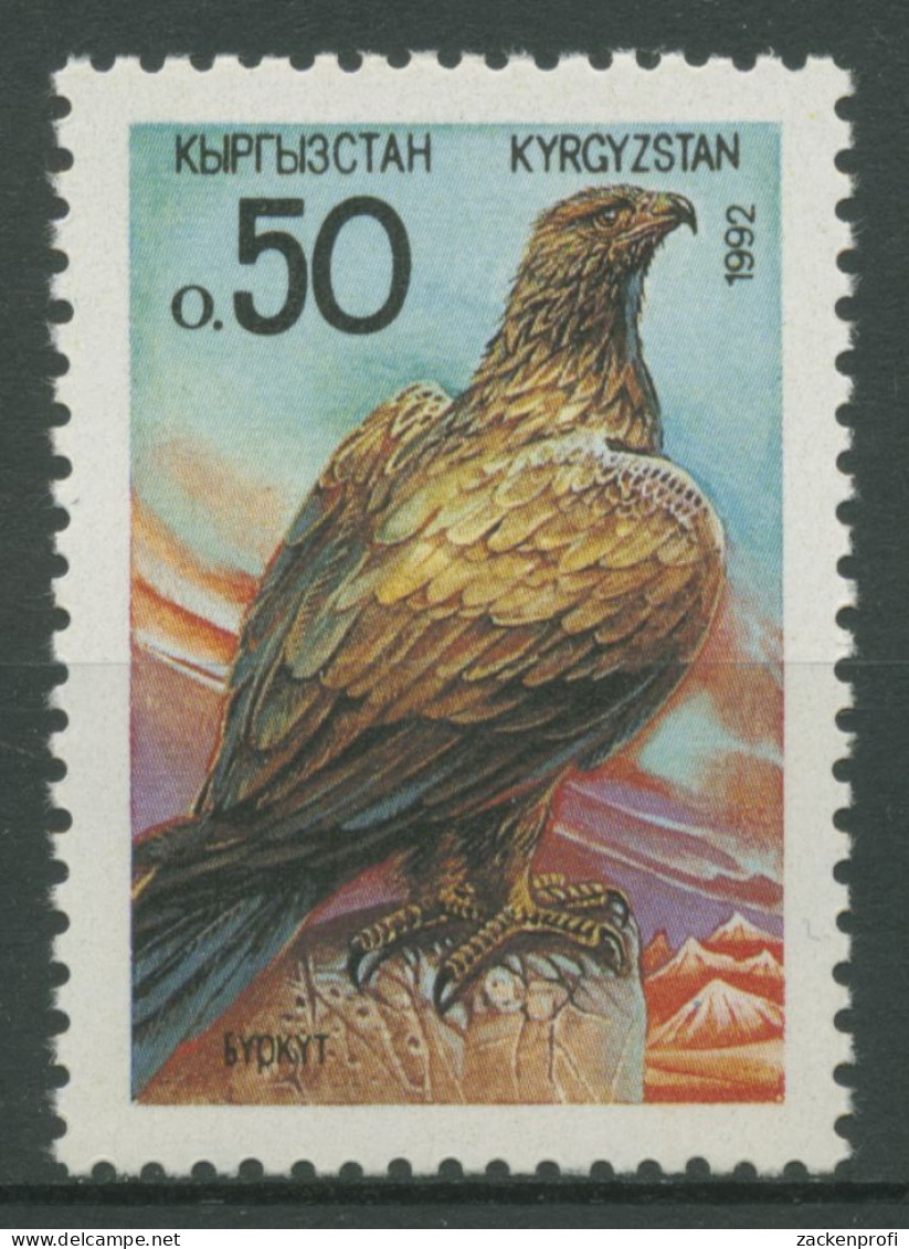 Kirgisien 1992 Tiere Vögel Kaiseradler 2 Postfrisch - Kirghizstan