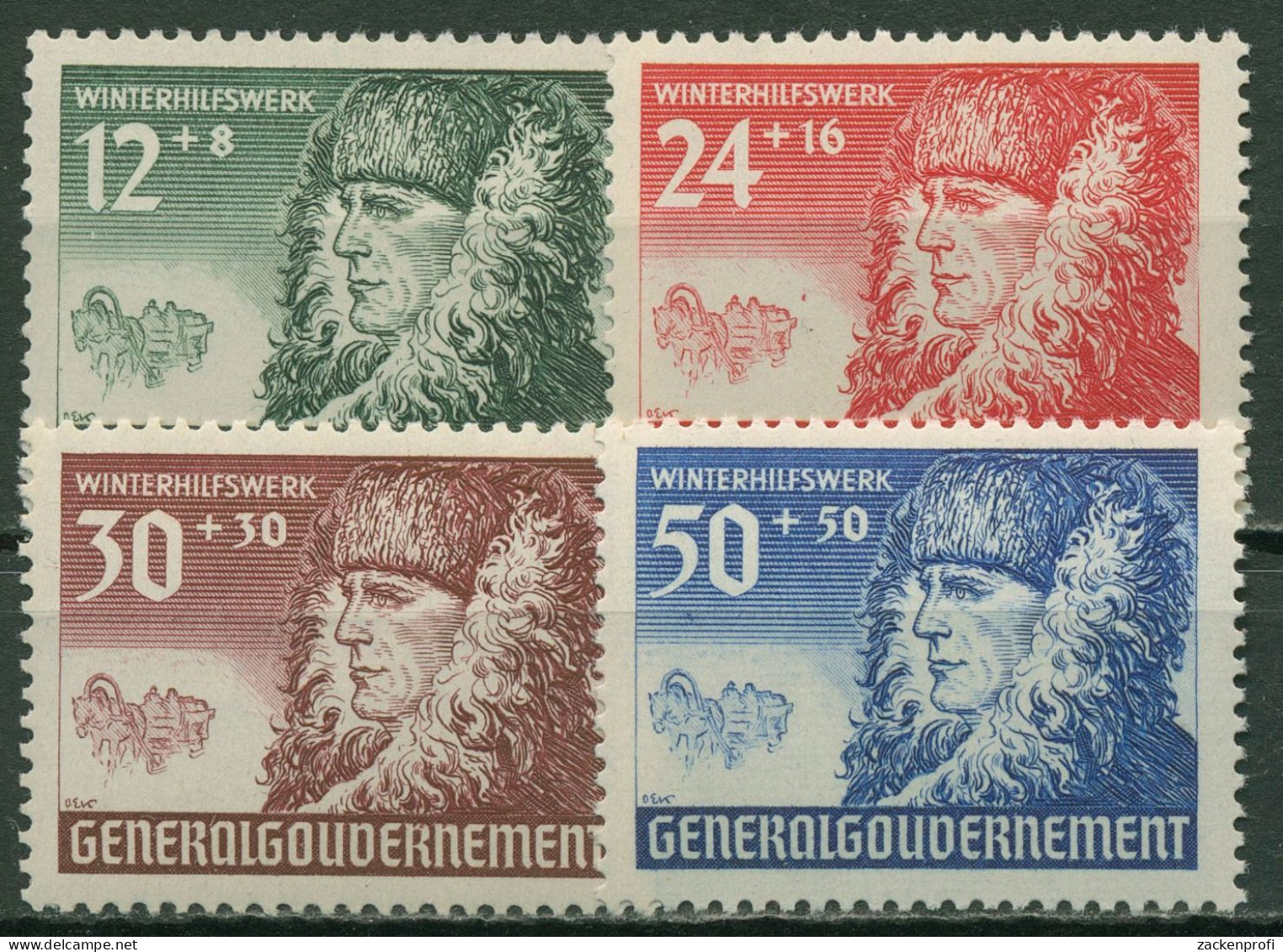 Generalgouvernement 1940 Winterhilfe, Bauer 59/62 Postfrisch - Occupation 1938-45