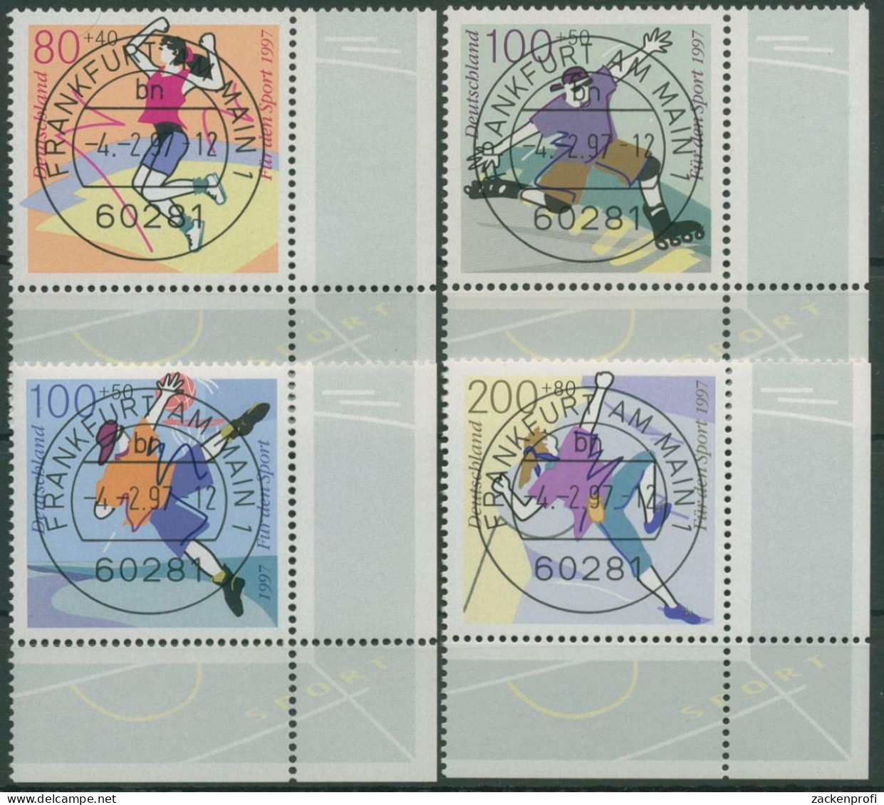 Bund 1997 Sporthilfe Fun-Sport 1898/01 Ecke 4 Mit TOP-Stempel (E2836) - Oblitérés