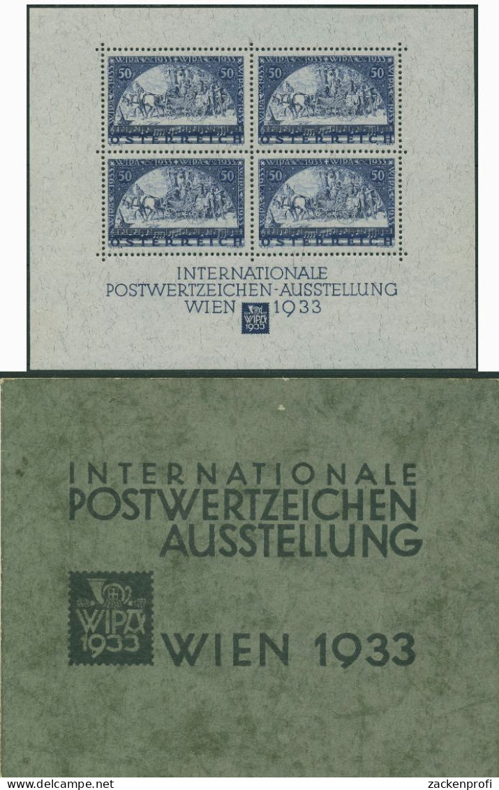 Österreich 1933 WIPA Wien Block 1 Postfrisch Einwandfrei Mit Umschlag - Blocs & Feuillets