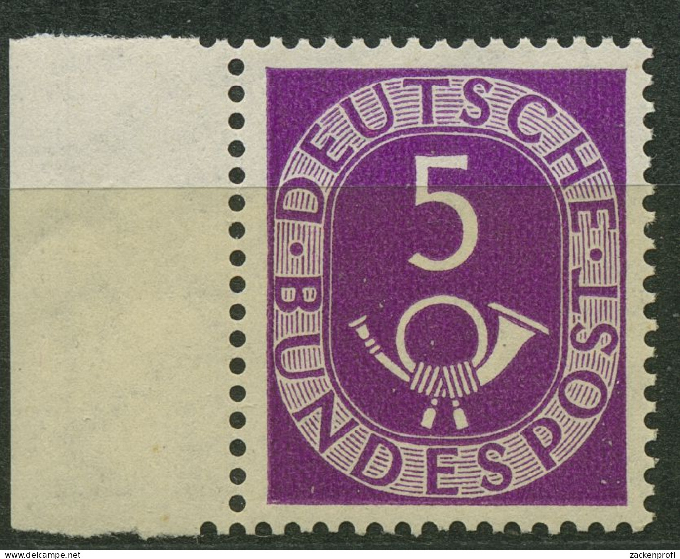 Bund 1951 Posthorn Bogenmarken Mit Seitenrand 125 SR. Li. Postfrisch Geprüft - Unused Stamps