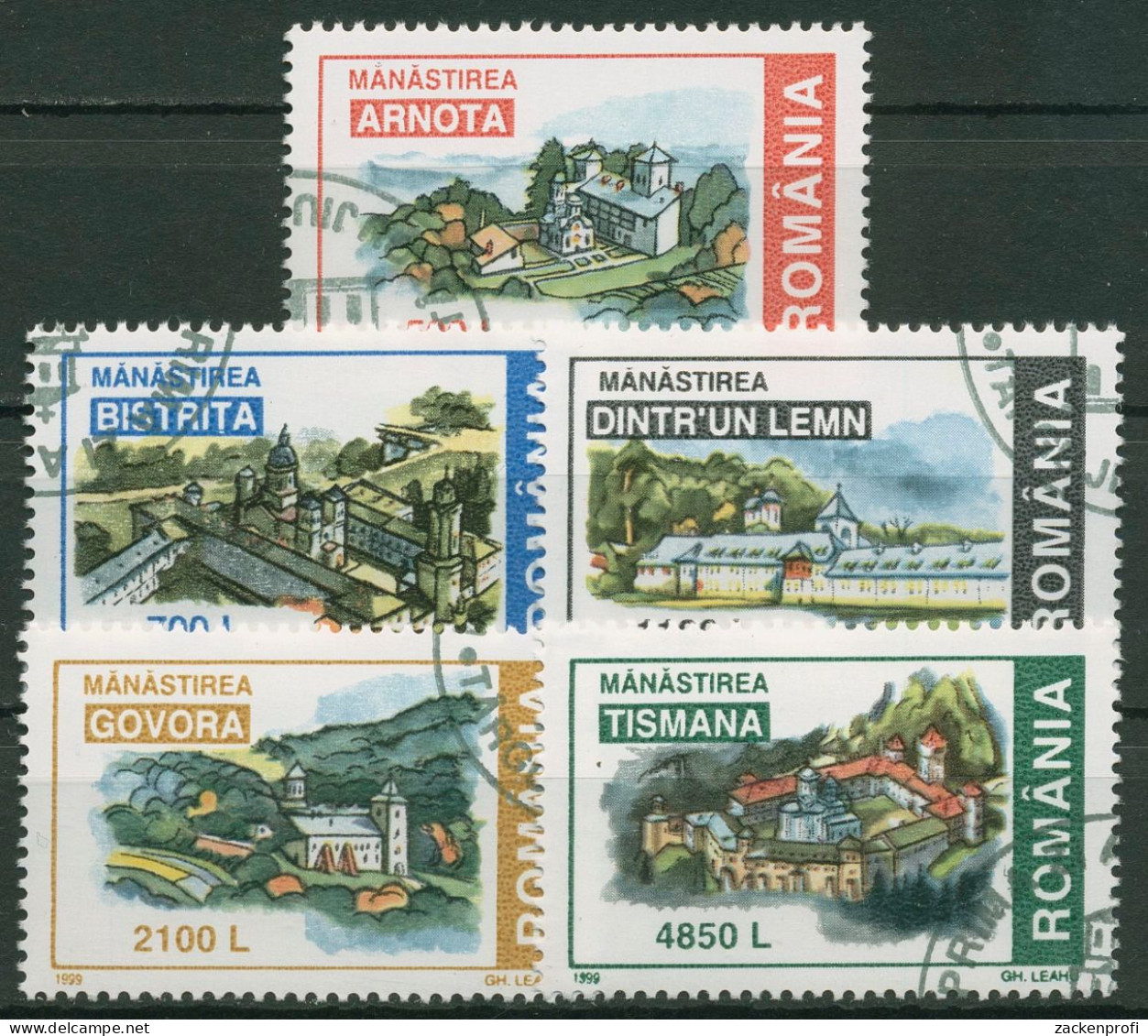 Rumänien 1998 Bauwerke Klöster 5377/81 Gestempelt - Usati