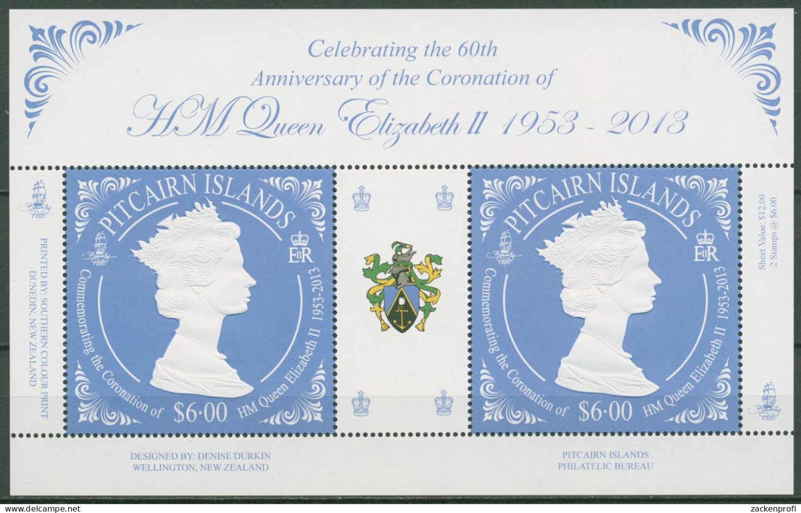 Pitcairn 2013 60 Jahre Krönung Königin Elisabeths Block 64 Postfrisch (C40556) - Islas De Pitcairn