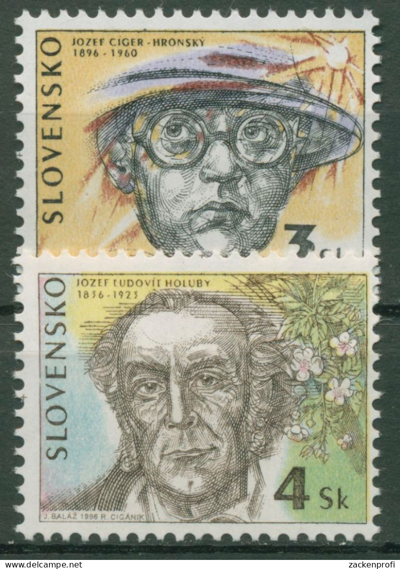 Slowakei 1996 Persönlichkeiten Schriftsteller Botaniker 246/47 Postfrisch - Unused Stamps