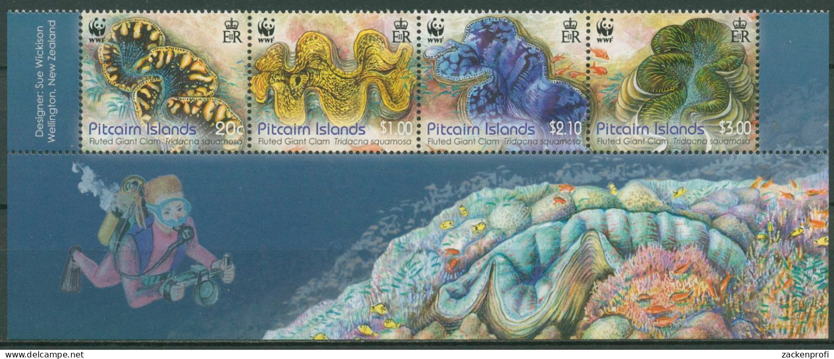 Pitcairn 2012 WWF Naturschutz Riesenmuschel 865/68 ZD Postfrisch (C40552) - Pitcairninsel