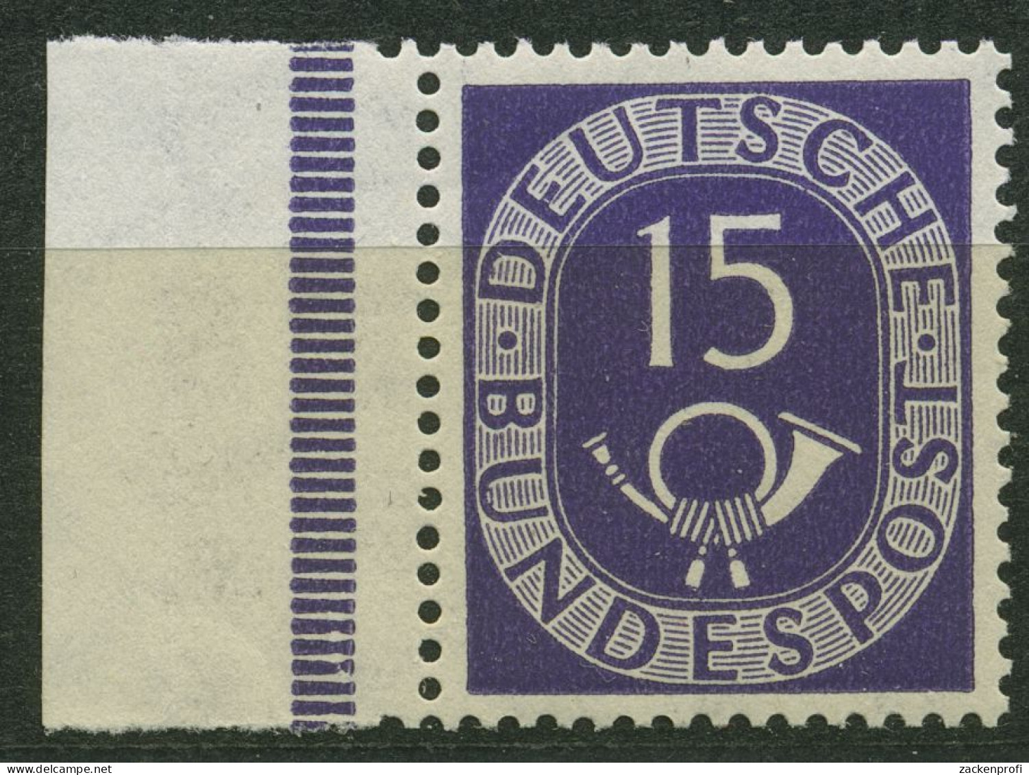 Bund 1951 Posthorn Bogenmarken Mit Seitenrand 129 SR. Li. Postfrisch Geprüft - Ungebraucht