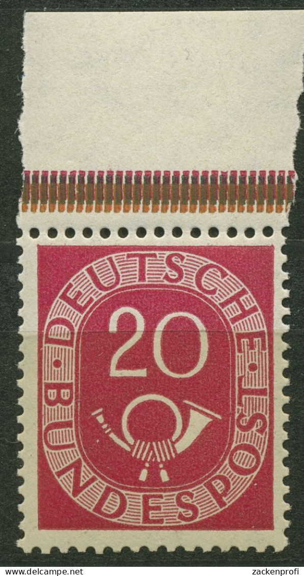 Bund 1951 Posthorn Bogenmarken 130 Oberrand Aus MHB Postfrisch - Ungebraucht