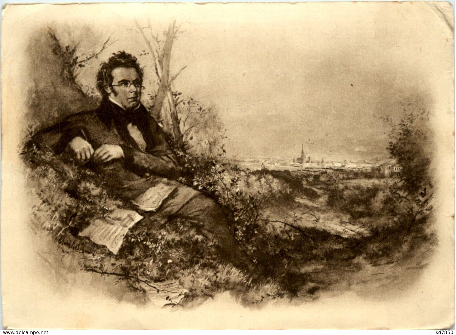 Franz Schubert Postkarte - Writers