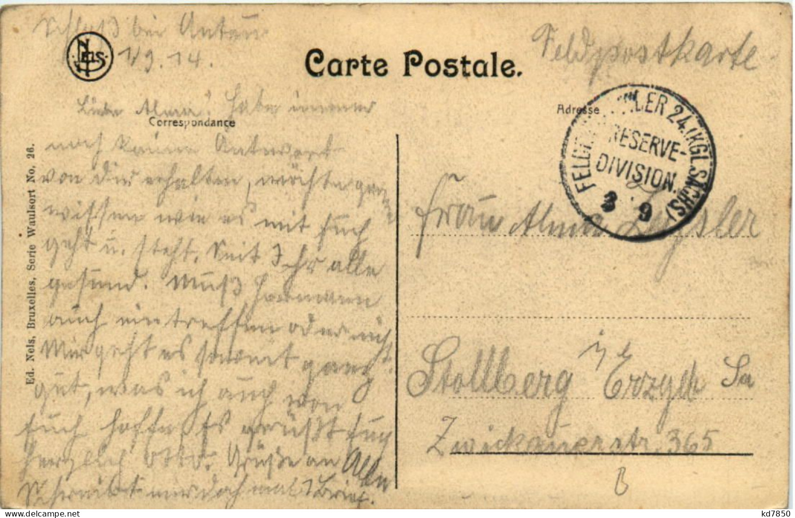 Waulsort - La Meuse - Feldpost 24. Reserve Division - Other & Unclassified