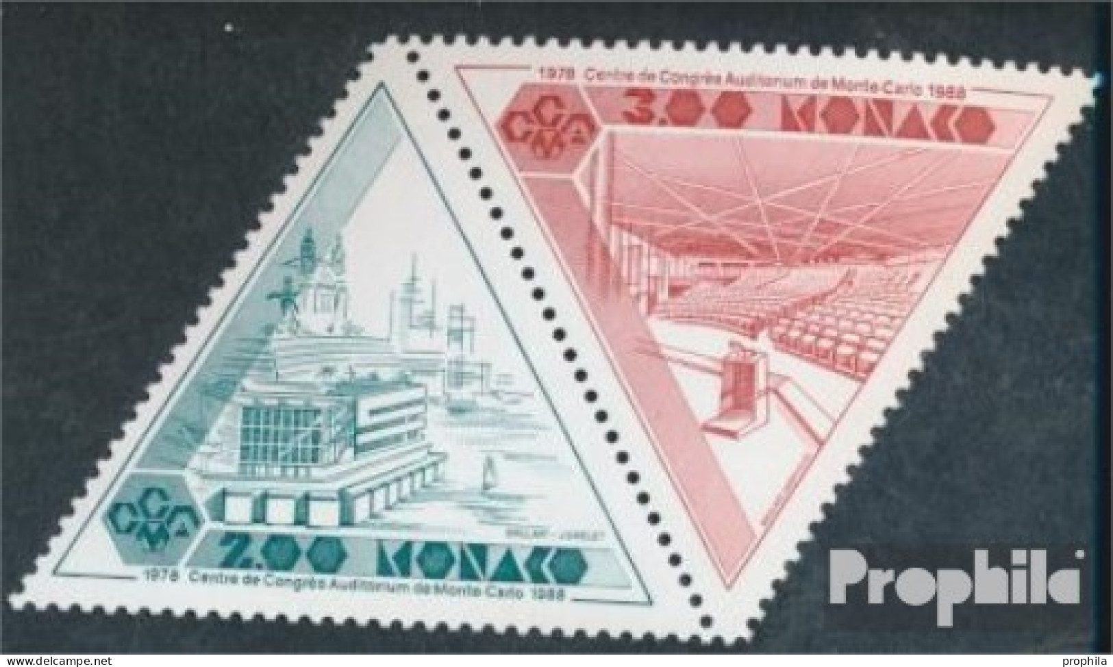 Monaco 1880-1881 Paar (kompl.Ausg.) Postfrisch 1988 Kongreßzentrum - Unused Stamps
