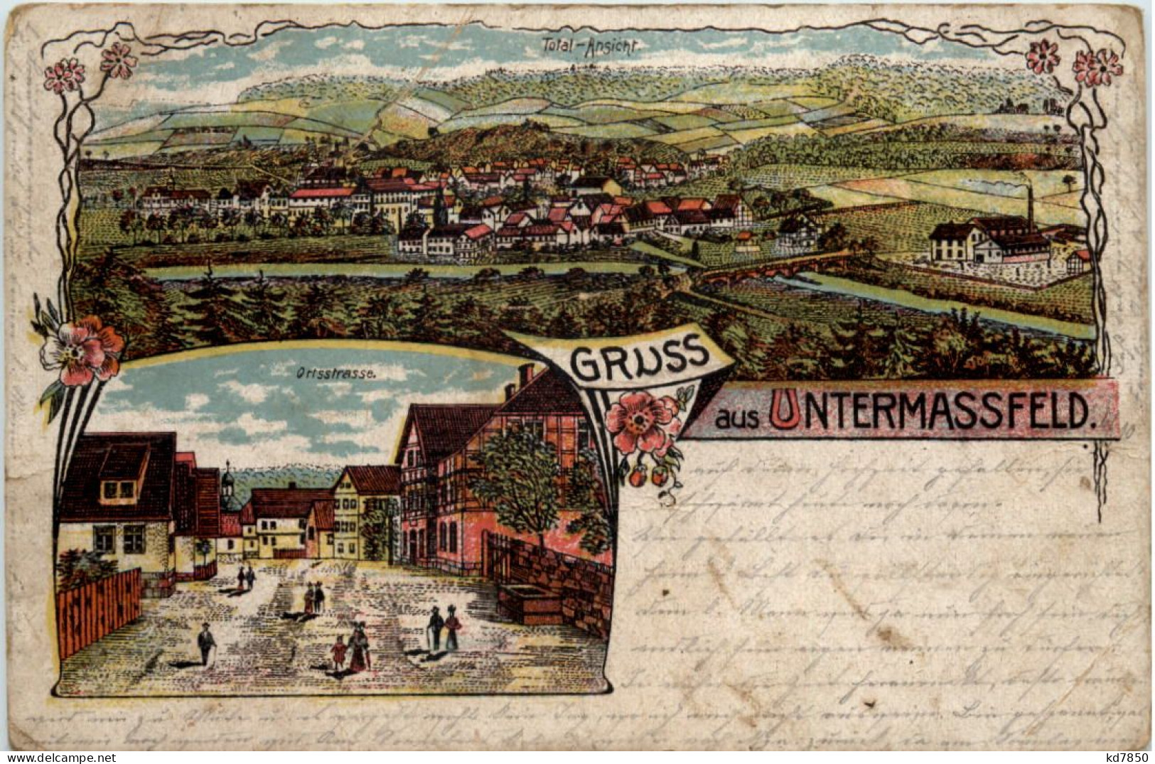 Gruss Aus Untermassfeld Bei Meinigen - Litho - Schmalkalden