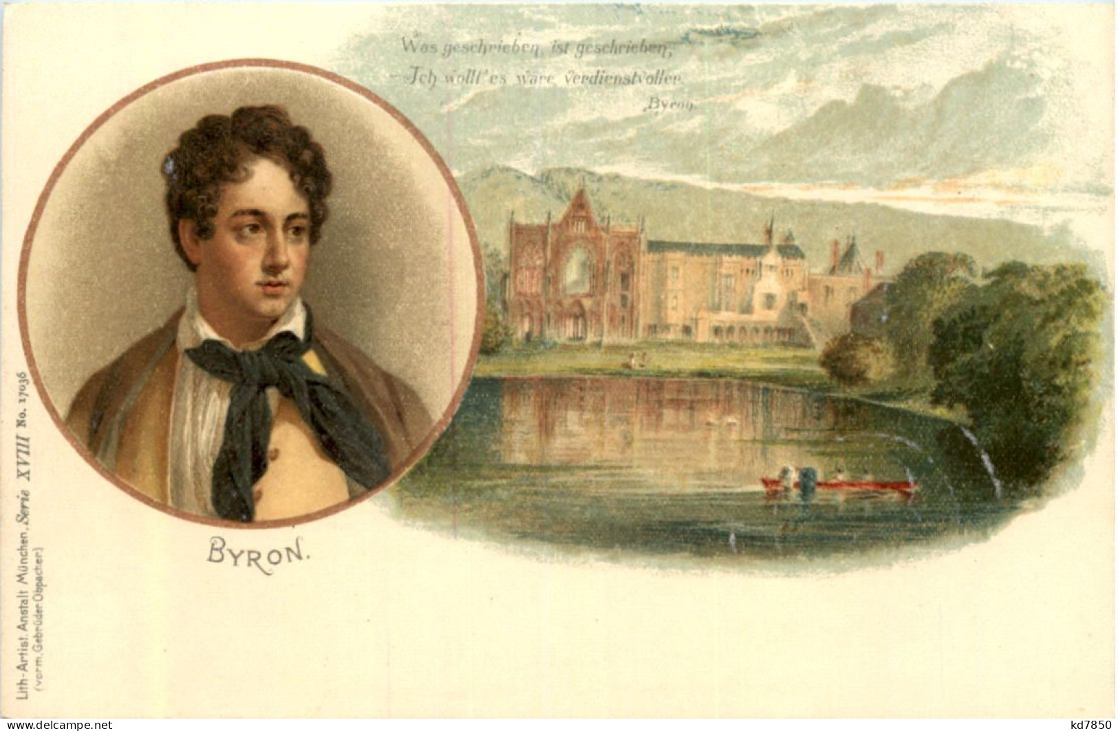 Byron - Litho - Schriftsteller