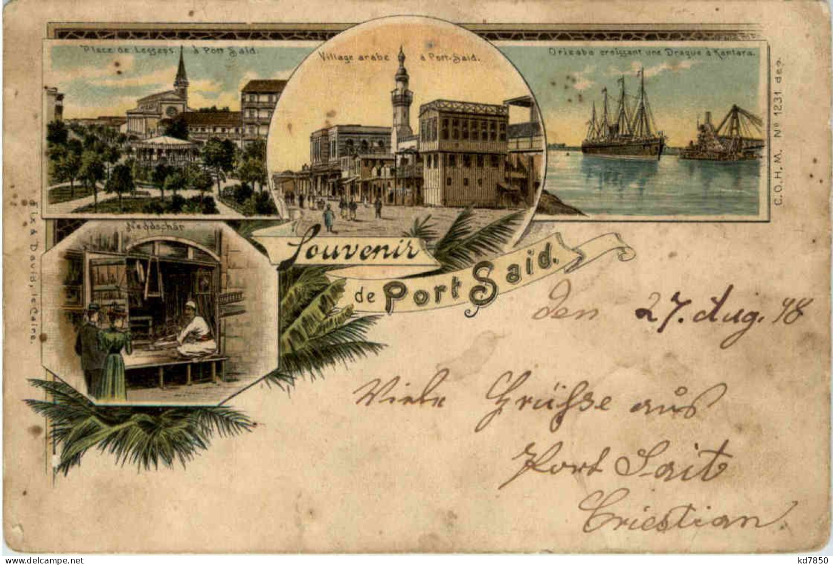 Souvenir De Port Said - Litho - Puerto Saíd
