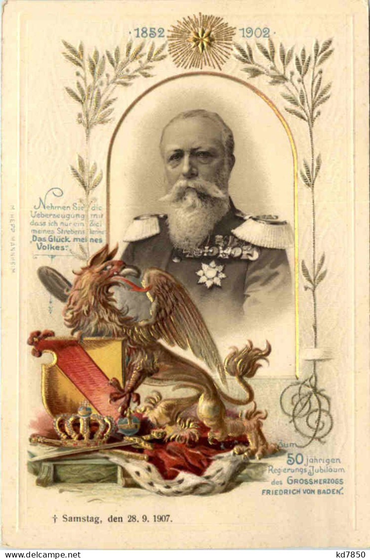 Friedrich - Grossherzog Von Baden - Prägekarte - Familles Royales