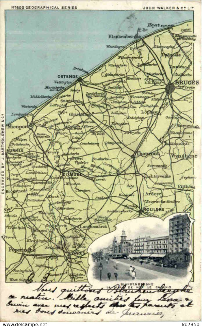 Blankenberghe - Map Landkarte - Blankenberge