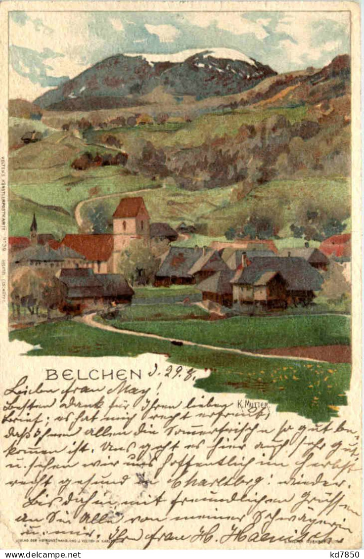 Belchen - Litho Künstlerkarte K. Mutter - Litho - Münstertal