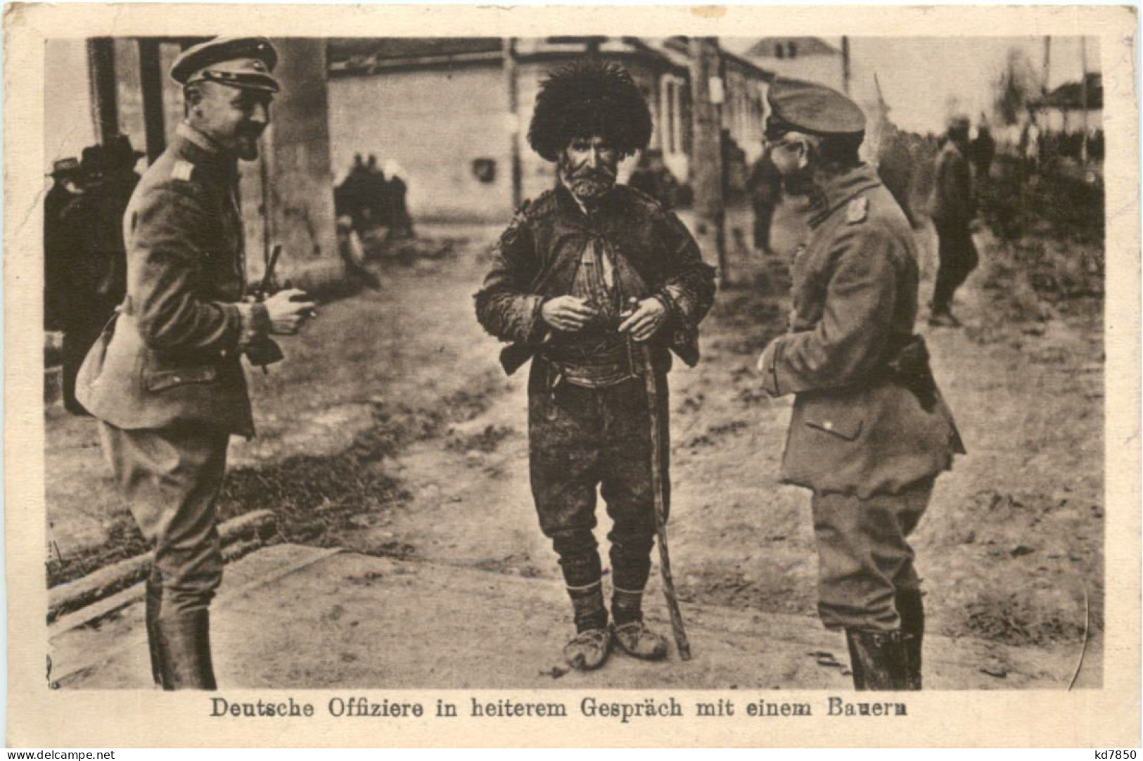 Deutsche Offiziere Im Gespräch Mit Einem Bauern - Feldpost - Guerre 1914-18