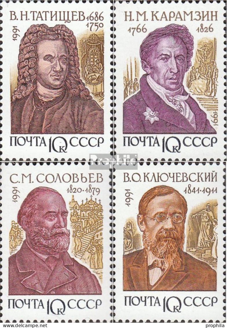 Sowjetunion 6253-6256 (kompl.Ausg.) Die Letzten Marken Der Sowjetunion Postfrisch 1991 Russische Historiker - Nuevos