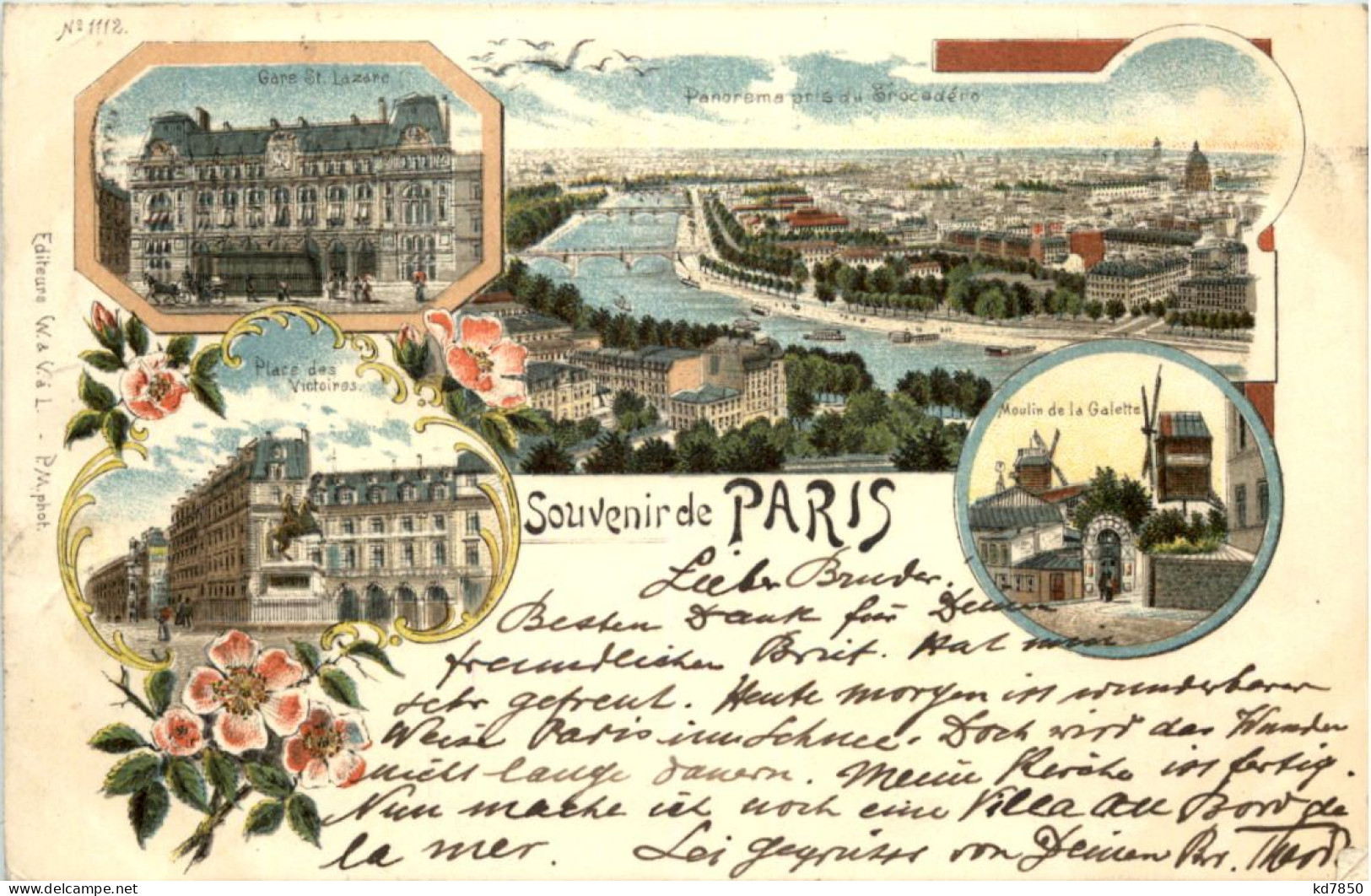 Souvenir De Paris - Litho - Otros & Sin Clasificación