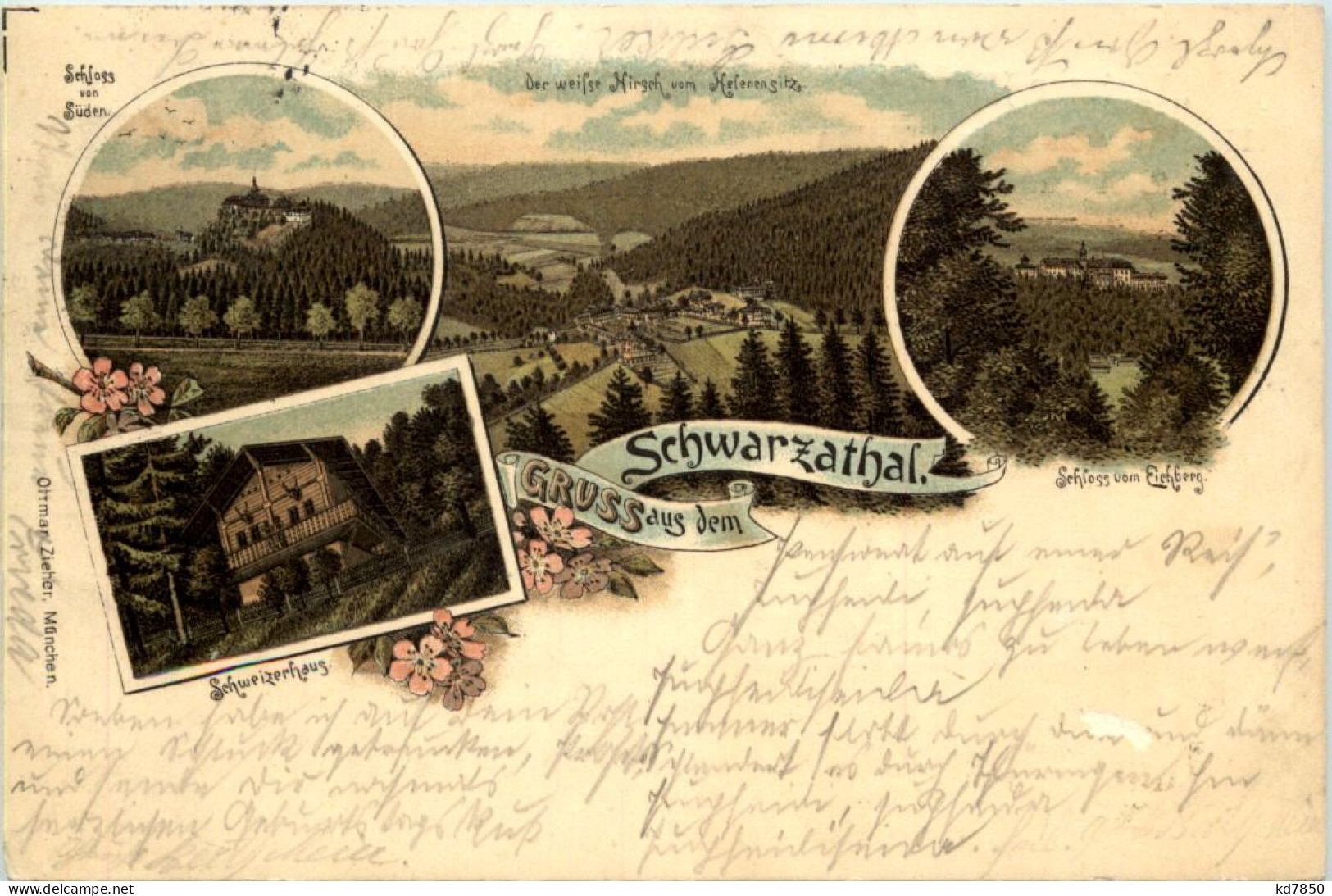 Gruss Aus Dem Schwarzathal - Litho - Saalfeld