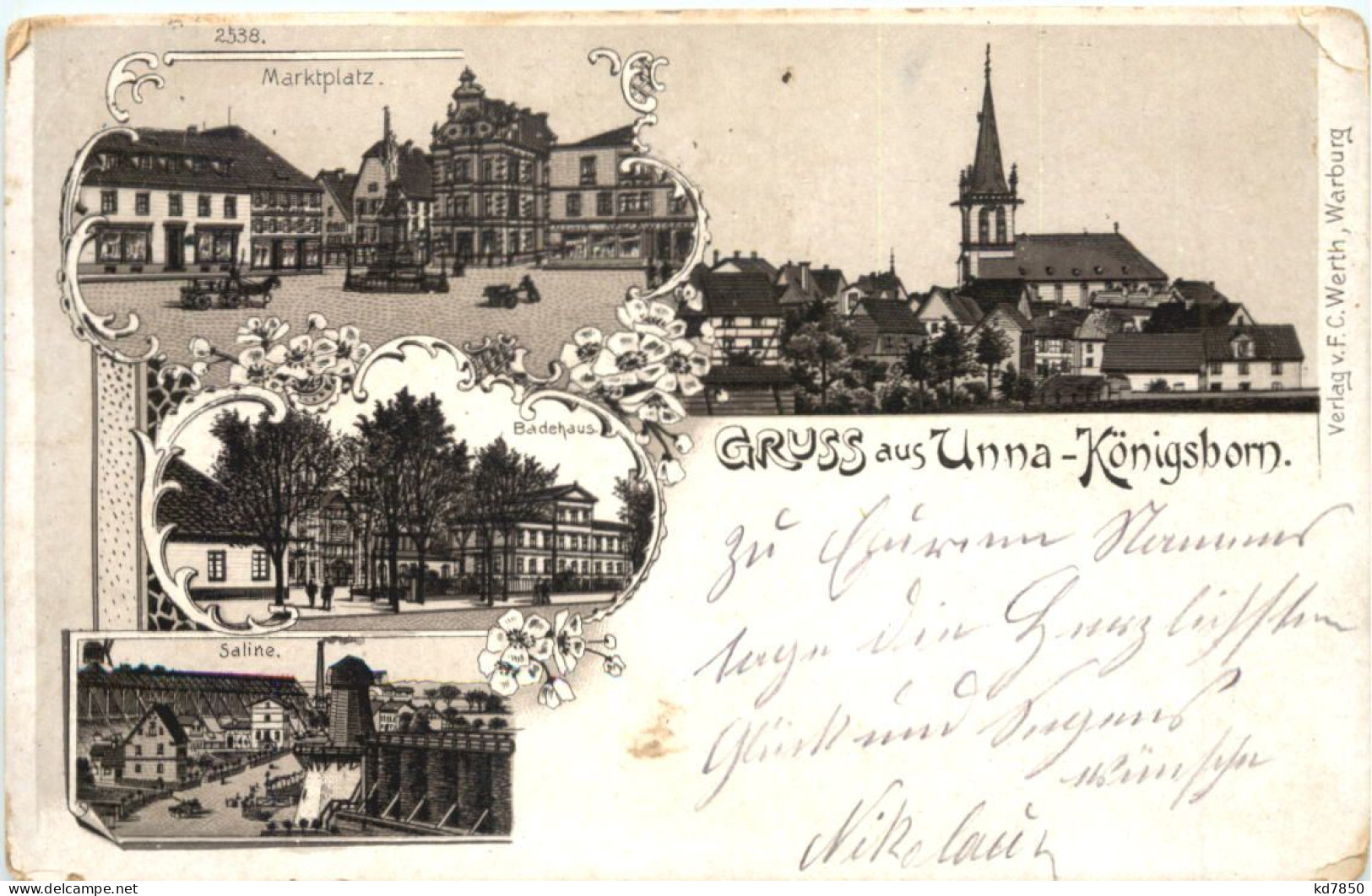 Gruss Aus Unna-Königsborn - Litho - Unna