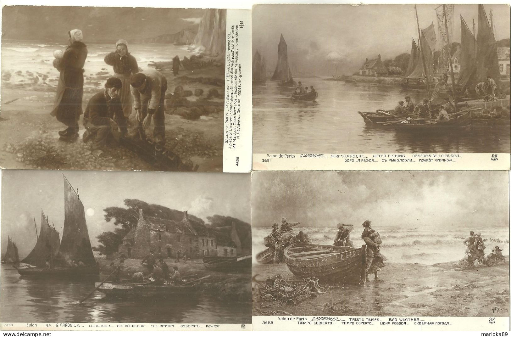 LOT 8 CPA PECHEURS BATEAUX RETOUR DE PECHE - Fishing