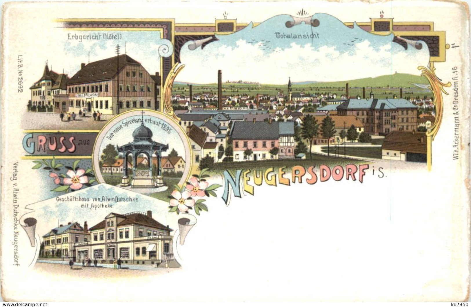 Gruss Aus Neugersdorf - Litho - Ebersbach (Löbau/Zittau)