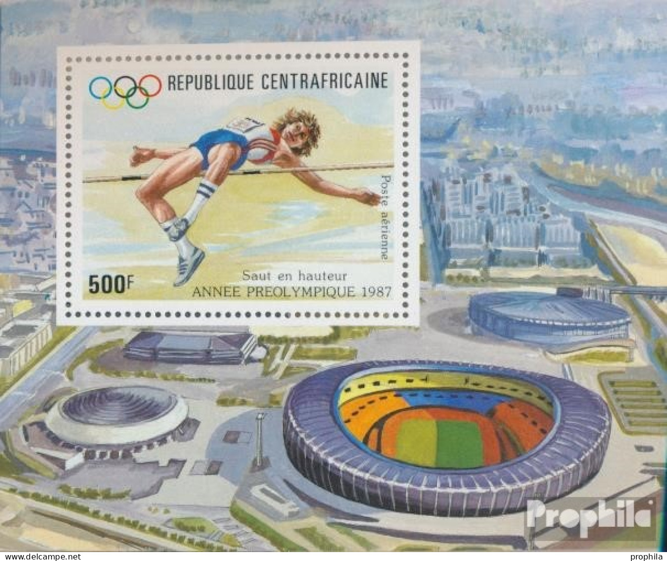 Zentralafrikanische Republik Block420 (kompl.Ausg.) Postfrisch 1987 Olympische Sommerspiele 1988 - Nuevos