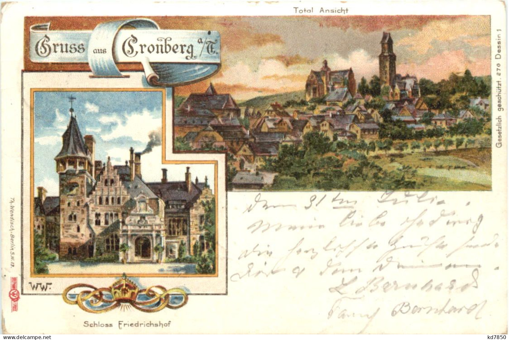 Gruss Aus Cronberg Im Taunus - Litho - Kronberg