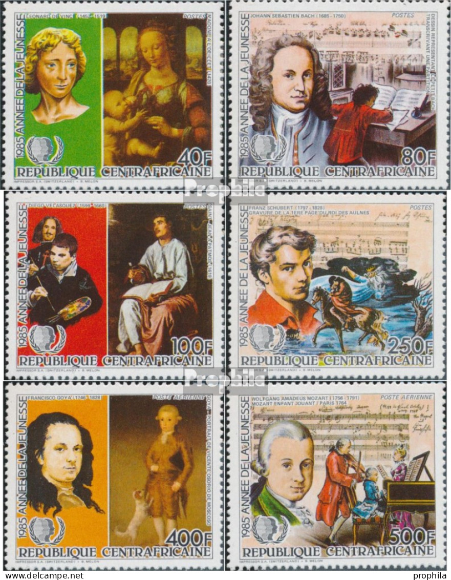Zentralafrikanische Republik 1180A-1185A (kompl.Ausg.) Postfrisch 1985 Jugend - Unused Stamps