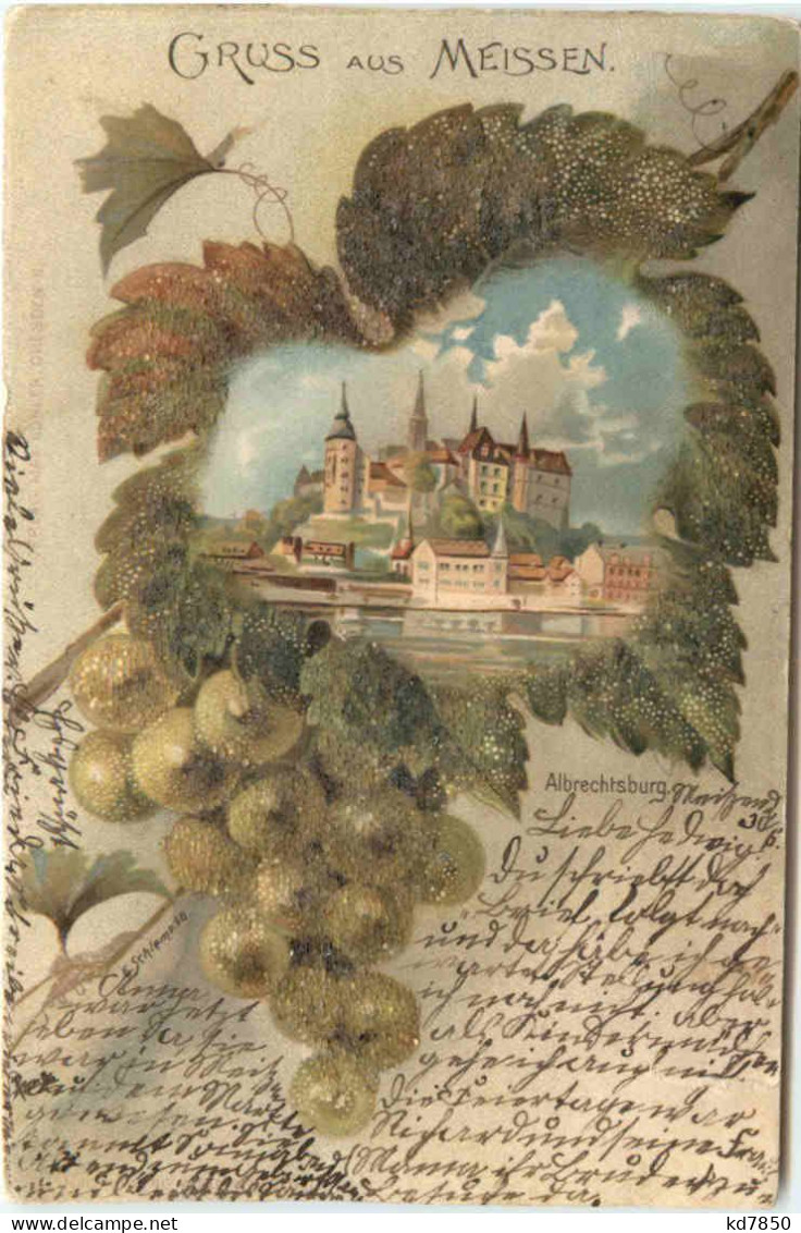 Gruss Aus Meissen - Litho - Meissen