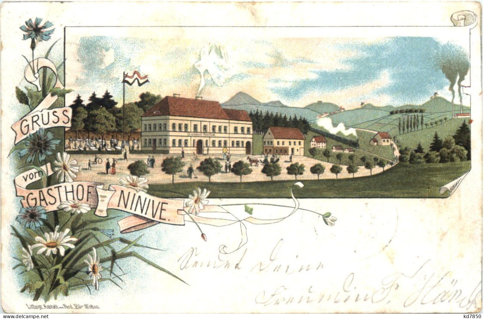 Herrnhut - Gruss Vom Gasthof Ninive - Litho - Herrnhut