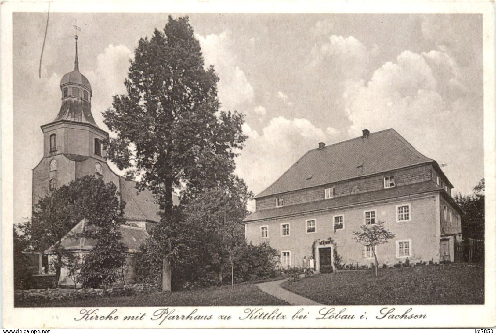 Kittlitz Bei Löbau - Kirche Mit Pfarrhaus - Loebau