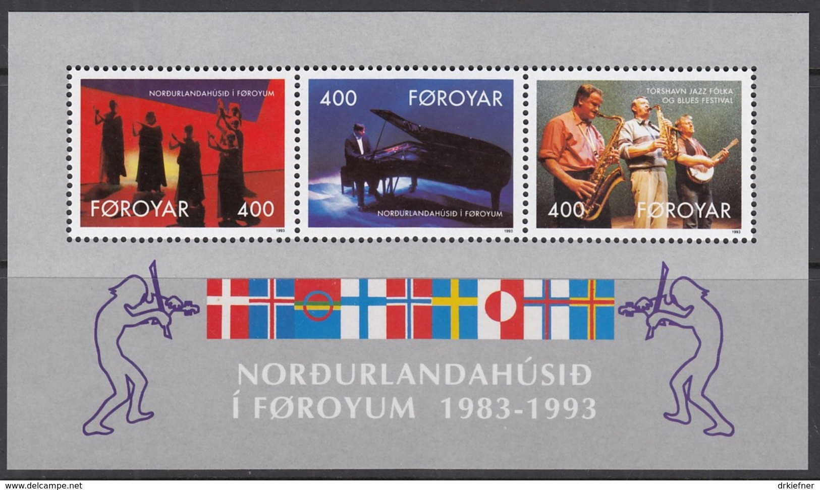 FÄRÖER  Block 6, Postfrisch **, 10 Jahre Haus Des Nordens, Tórshavn 1993 - Isole Faroer