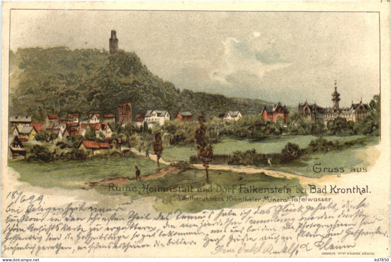 Gruss Aus Dorf Frankenstein Bei Bad Kronthal - Litho - Kronberg