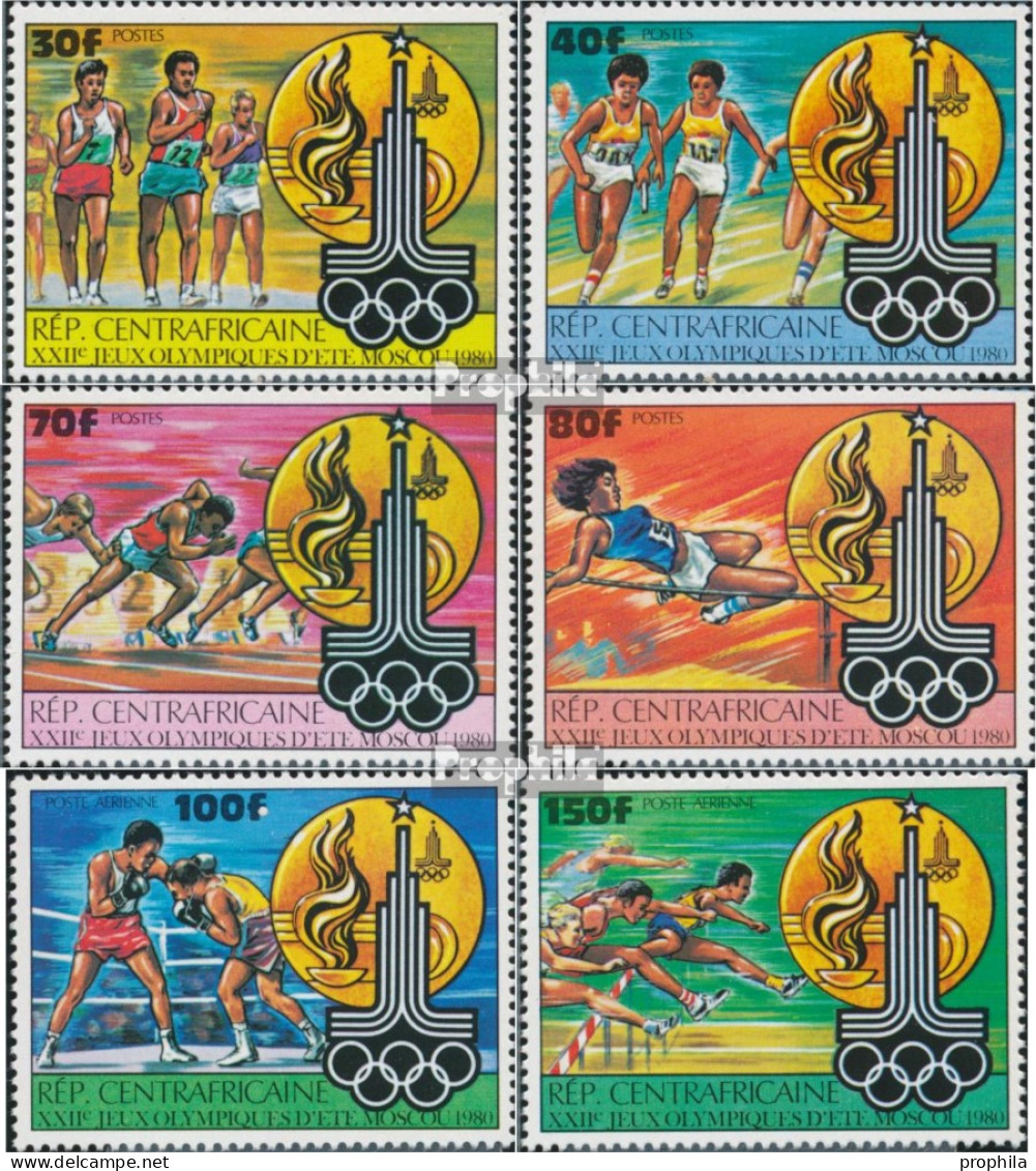 Zentralafrikanische Republik 679A-684A (kompl.Ausg.) Postfrisch 1980 Olympia - Nuovi