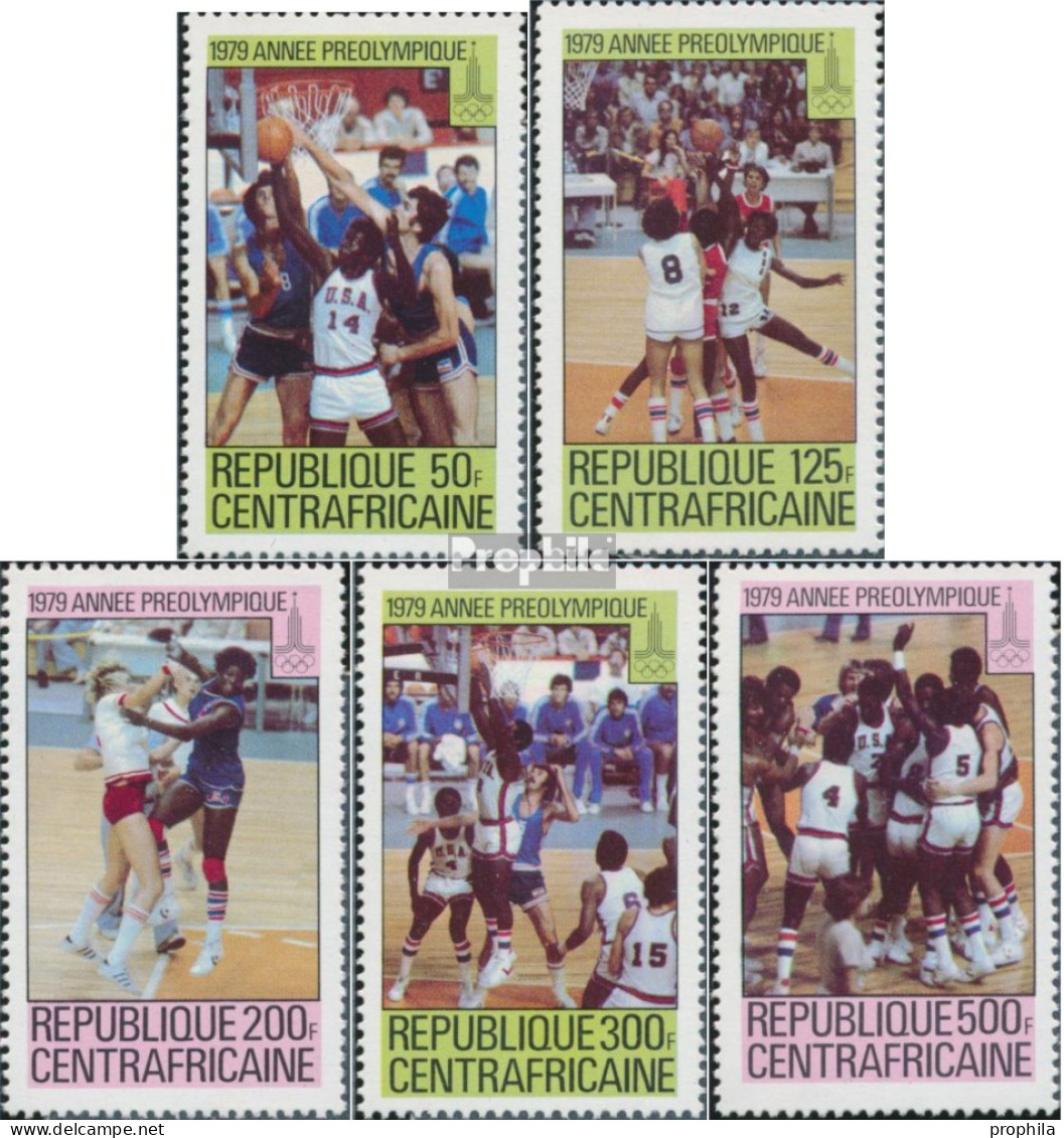 Zentralafrikanische Republik 653A-657A (kompl.Ausg.) Postfrisch 1979 Olymp. Sommerspiele 1980, Moskau - Nuevos