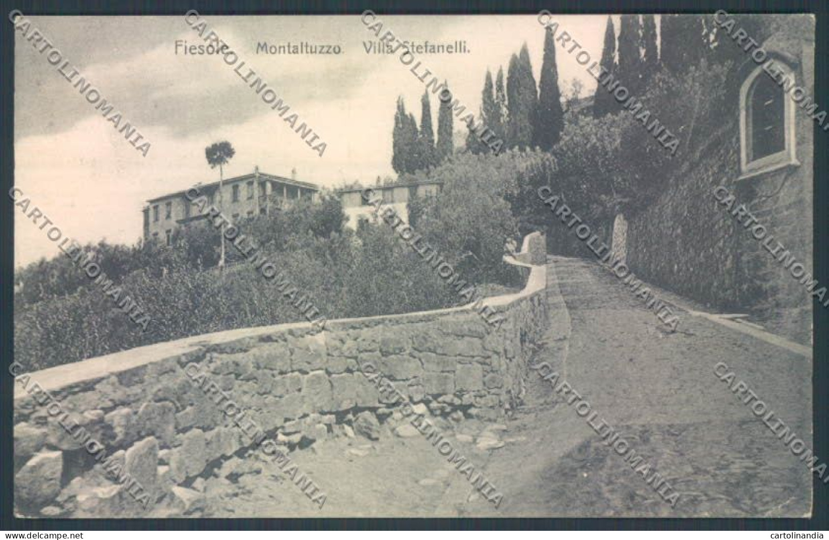 Firenze Fiesole Villa Stefanelli SCOLLATA Cartolina ZG1118 - Firenze