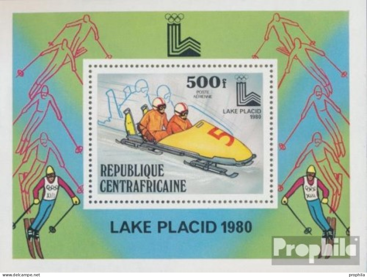 Zentralafrikanische Republik Block68A (kompl.Ausg.) Postfrisch 1979 Olympische Winterspiele 1980 - Nuovi